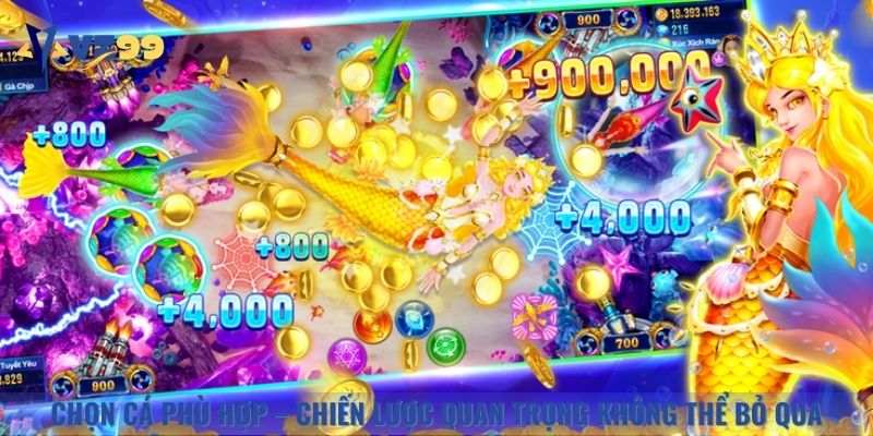 Người chơi cần chọn cá phù hợp để chơi game