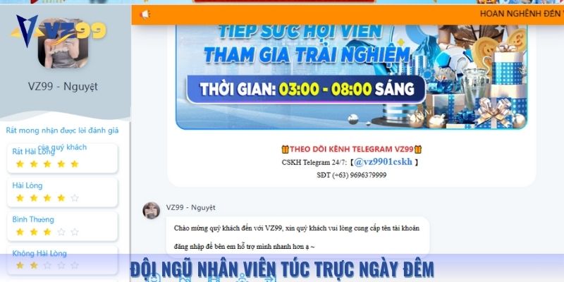 Hỗ trợ 24/7 – Đội ngũ nhân viên túc trực cả ngày lẫn đêm để hỗ trợ người chơi